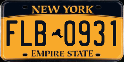 NY license plate FLB0931