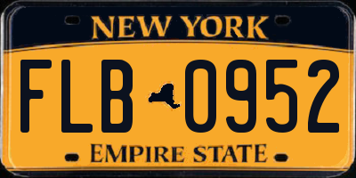 NY license plate FLB0952