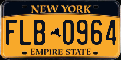 NY license plate FLB0964