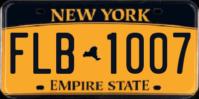 NY license plate FLB1007