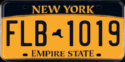 NY license plate FLB1019
