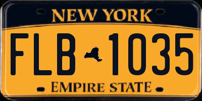 NY license plate FLB1035