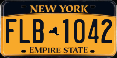 NY license plate FLB1042