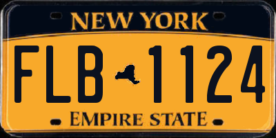 NY license plate FLB1124