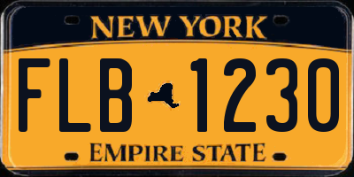 NY license plate FLB1230