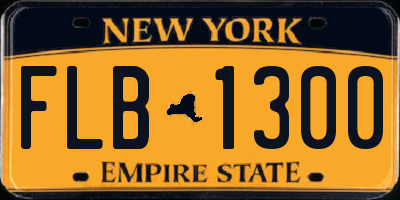 NY license plate FLB1300