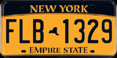 NY license plate FLB1329