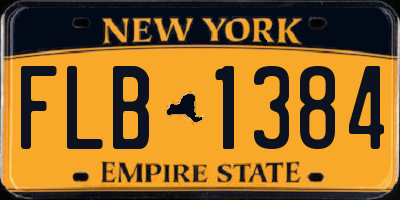 NY license plate FLB1384