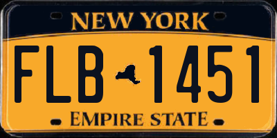 NY license plate FLB1451