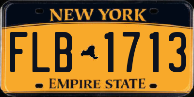 NY license plate FLB1713