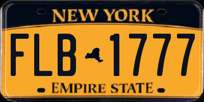 NY license plate FLB1777