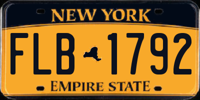 NY license plate FLB1792