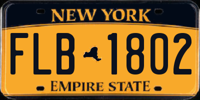 NY license plate FLB1802