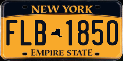 NY license plate FLB1850