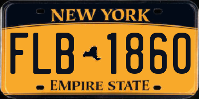 NY license plate FLB1860