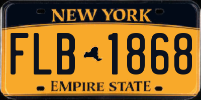 NY license plate FLB1868