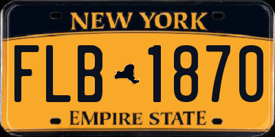 NY license plate FLB1870