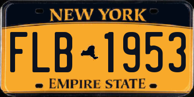 NY license plate FLB1953