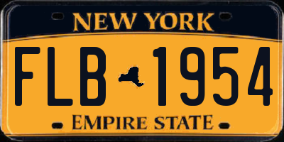 NY license plate FLB1954