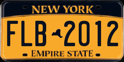 NY license plate FLB2012
