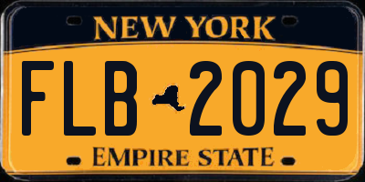 NY license plate FLB2029