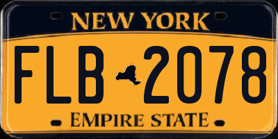 NY license plate FLB2078