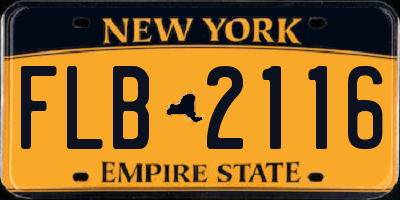 NY license plate FLB2116