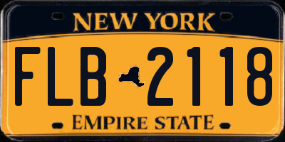 NY license plate FLB2118