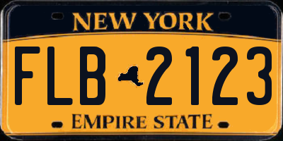 NY license plate FLB2123
