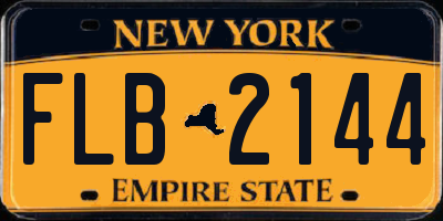 NY license plate FLB2144