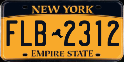 NY license plate FLB2312