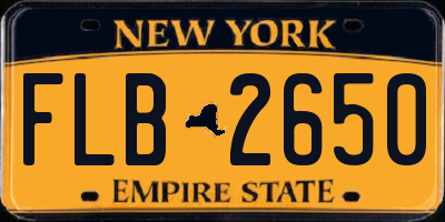 NY license plate FLB2650