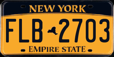 NY license plate FLB2703