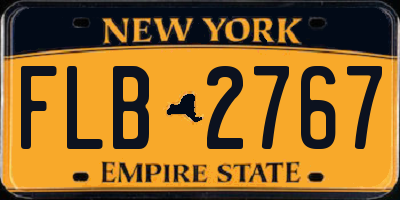 NY license plate FLB2767