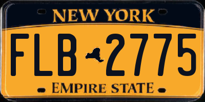 NY license plate FLB2775