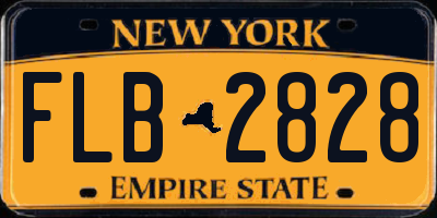 NY license plate FLB2828