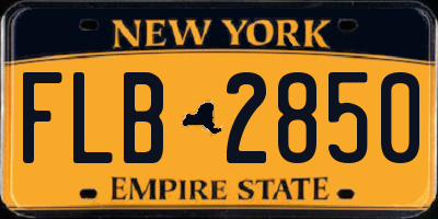 NY license plate FLB2850