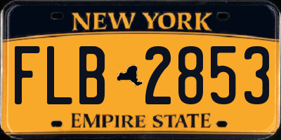 NY license plate FLB2853