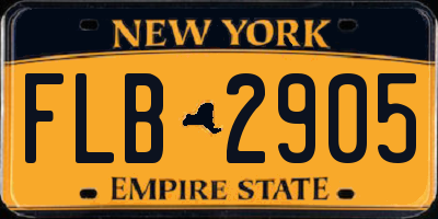 NY license plate FLB2905