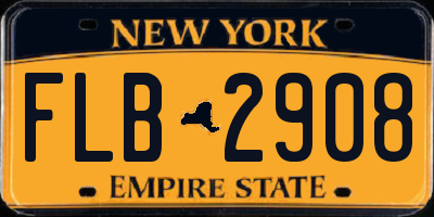 NY license plate FLB2908