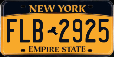 NY license plate FLB2925