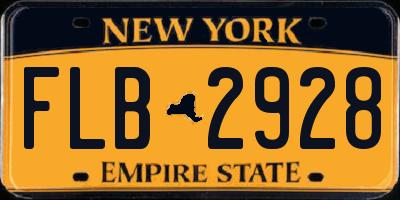 NY license plate FLB2928