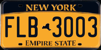 NY license plate FLB3003