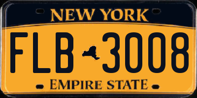 NY license plate FLB3008