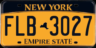 NY license plate FLB3027