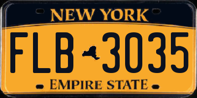 NY license plate FLB3035