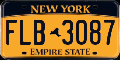 NY license plate FLB3087