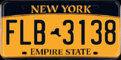 NY license plate FLB3138