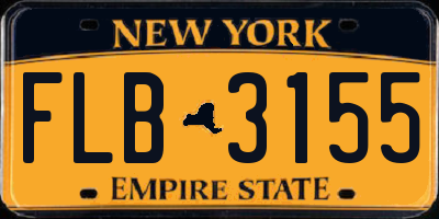 NY license plate FLB3155