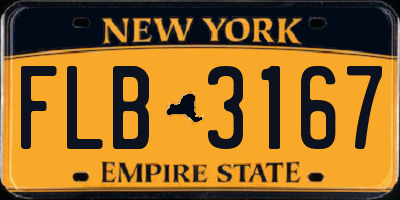 NY license plate FLB3167